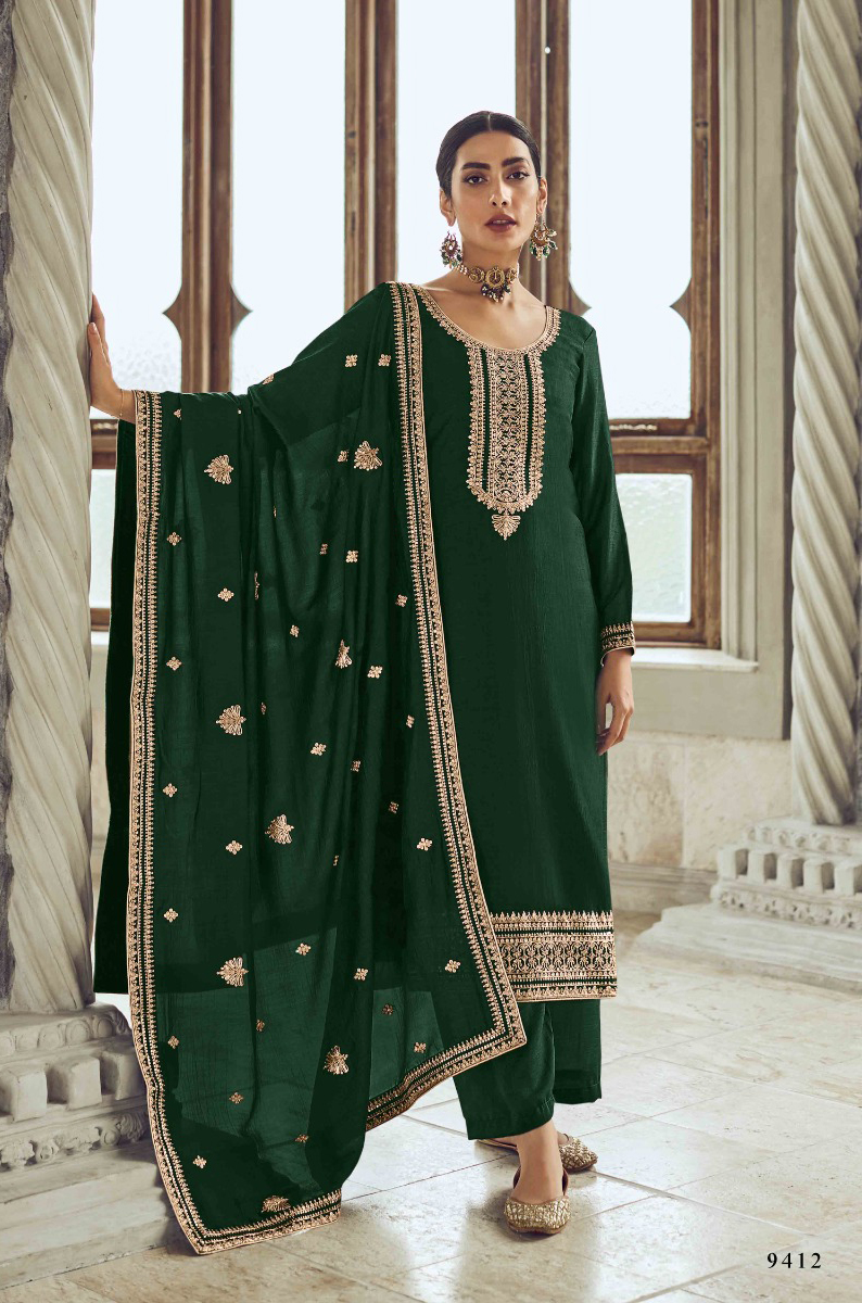Aashirwad Gunjan Premium Silk Wholesale Designer Salwar Suit Catalog — Wholesale Salwar Suits, Aashirwad Creation wholesale from Surat - Gallery Image 2