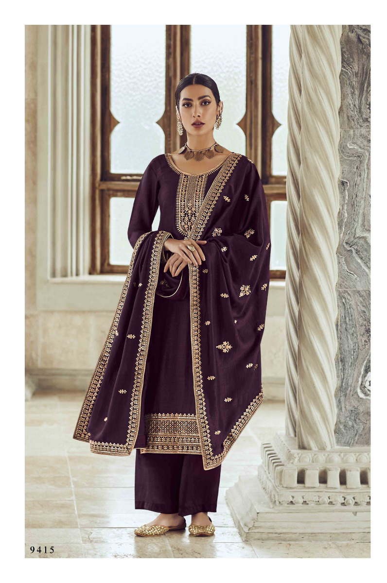 Aashirwad Gunjan Premium Silk Wholesale Designer Salwar Suit Catalog — Wholesale Salwar Suits, Aashirwad Creation wholesale from Surat - Gallery Image 5