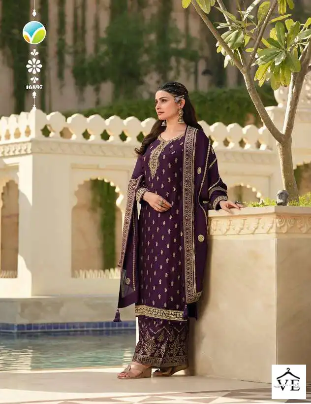 Vinay Fashion Glazze Dola Jacquard Wholesale Designer Salwar Suits Catalog — Wholesale Salwar Suits, MPA wholesale from Surat - Gallery Image 3