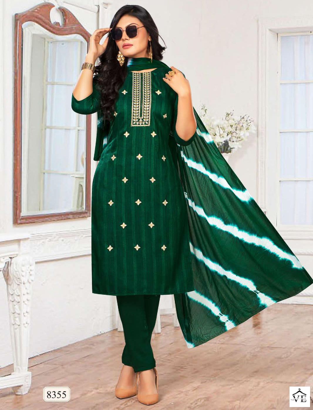 VE Golden Bella Vol 2 Pure Silk Chinon Wholesale Readymade Suit Catalog — Wholesale Salwar Suits, MPA wholesale from Surat — view 1