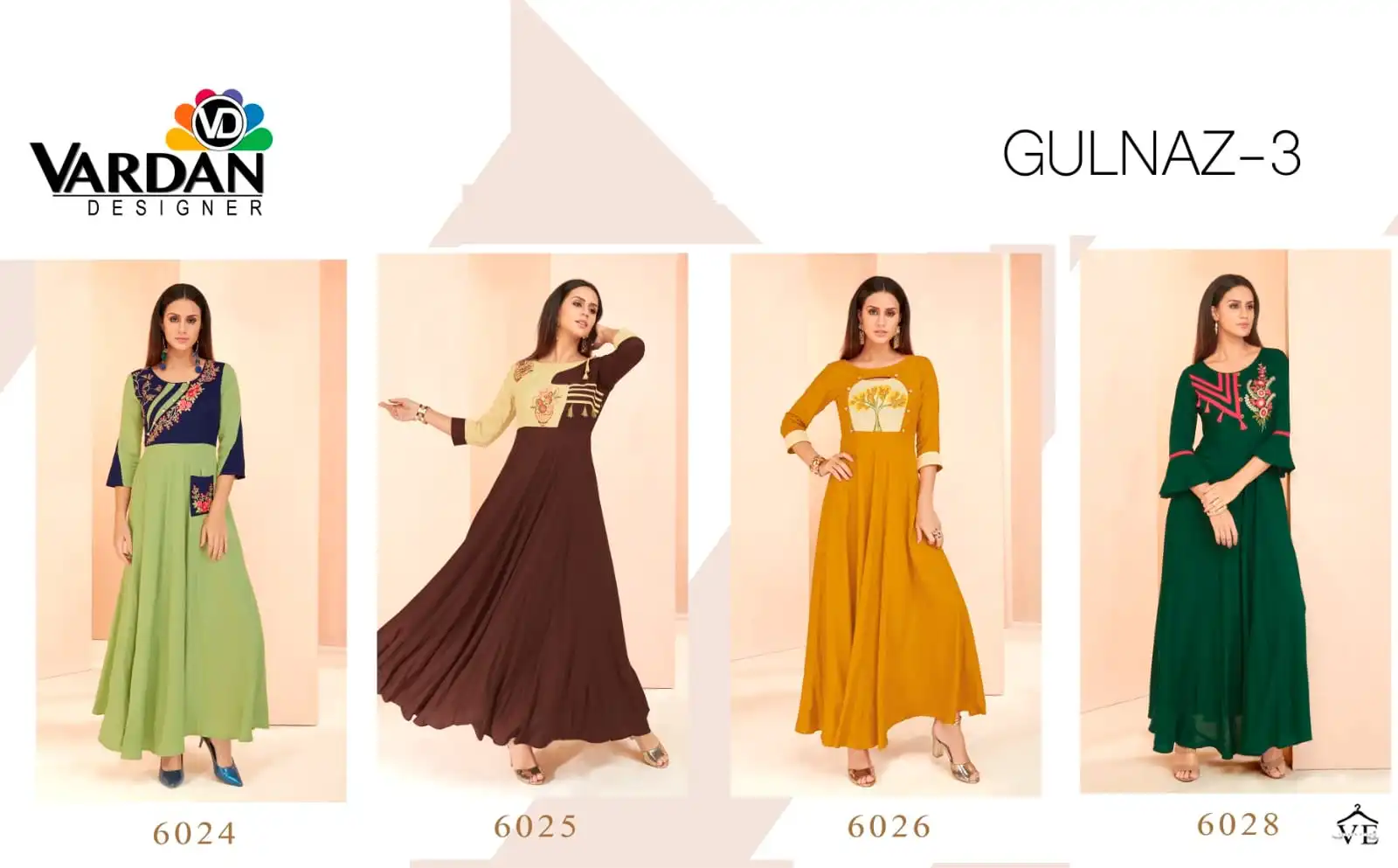 Vardan Gulnaz Vol 3 14Kg Heavy Rayon Wholesale Long Kurtis Catalog — Wholesale Kurtis, MPA wholesale from Surat — view 5