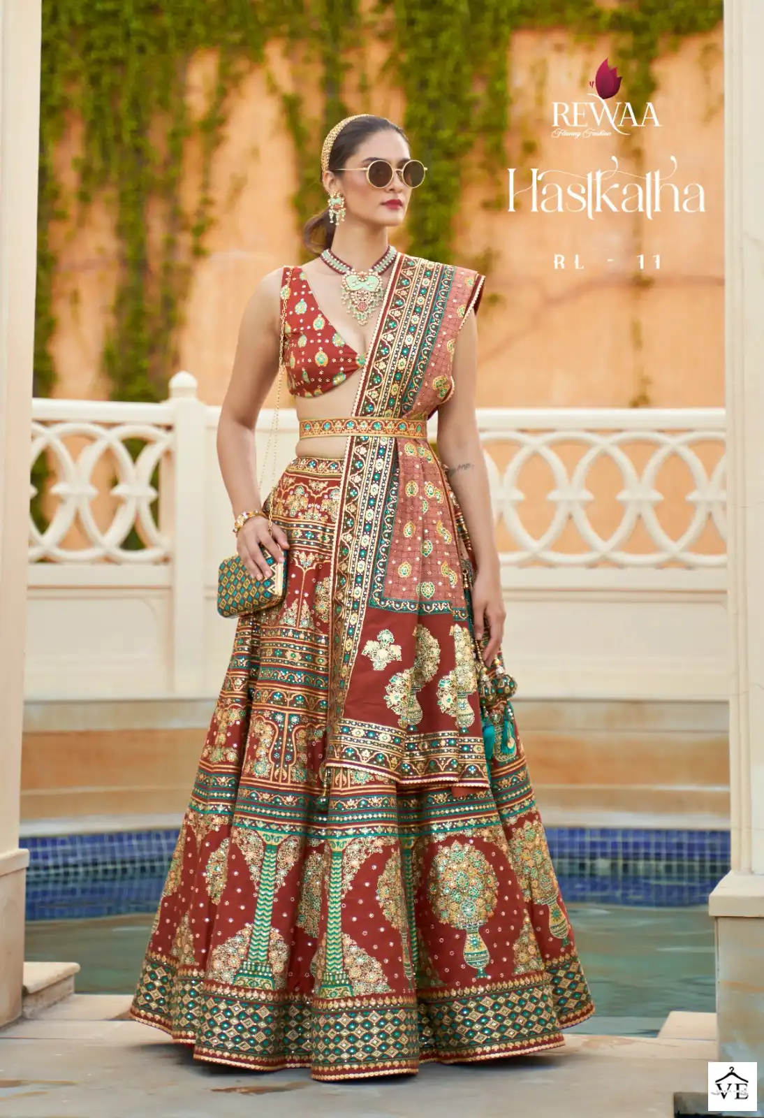Rewaa Hastkatha Rajwadi Silk Wholesale Lehenga Catalog - Image 5