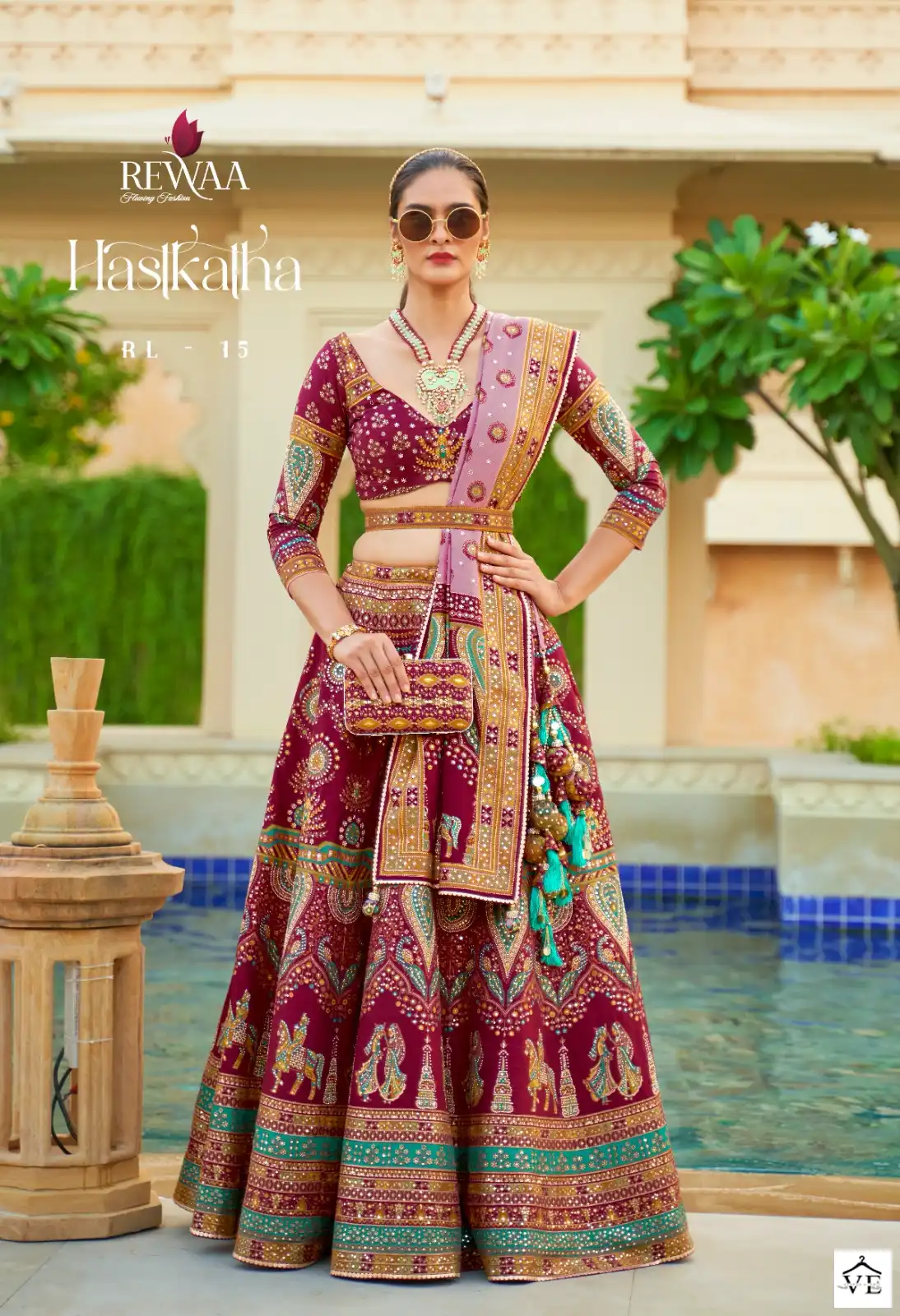 Rewaa Hastkatha Rajwadi Silk Wholesale Lehenga Catalog - Image 8