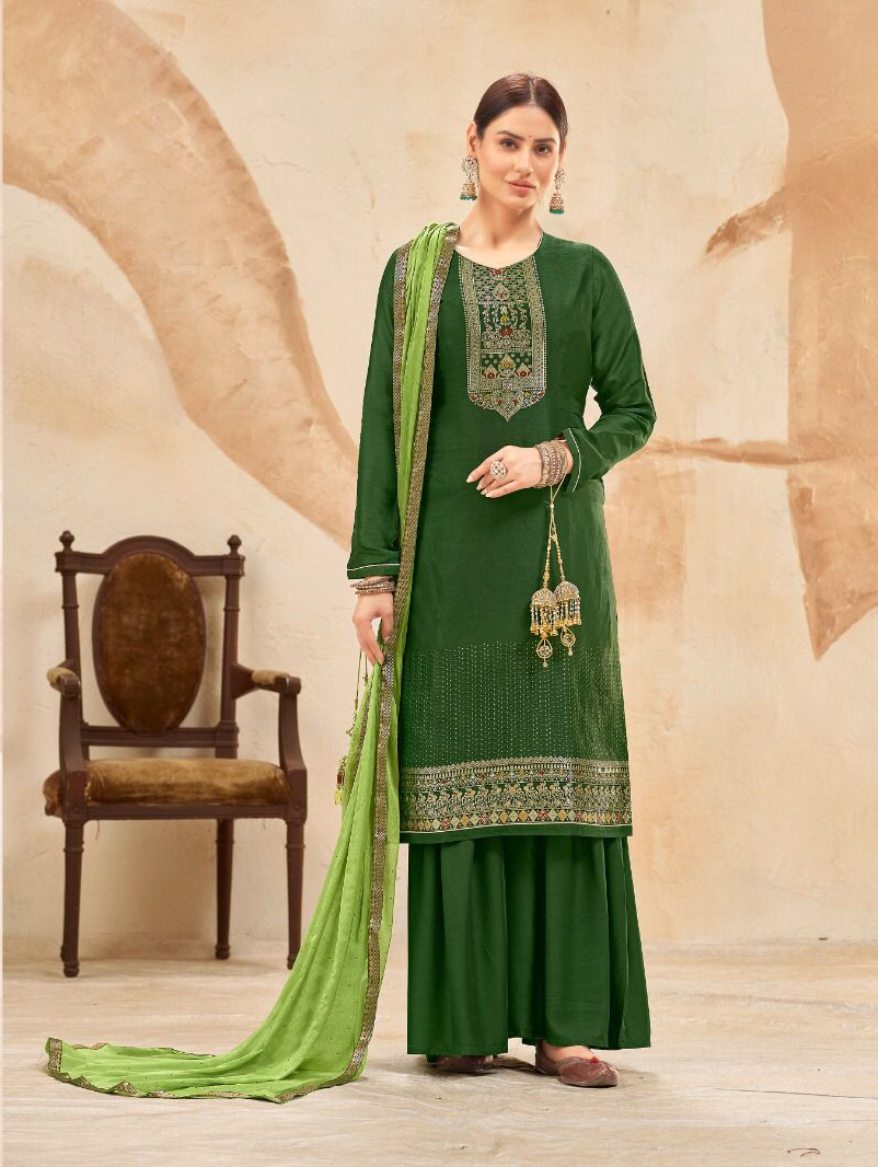 Vardan Ethnic Heer Pure Dola Jacquard Wholesale Designer Salwar Suit Catalog — Wholesale Salwar Suits, MPA wholesale from Surat - Gallery Image 3