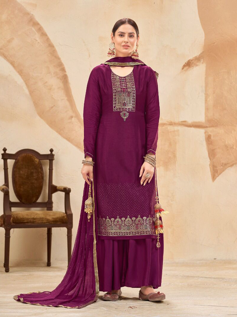 Vardan Ethnic Heer Pure Dola Jacquard Wholesale Designer Salwar Suit Catalog — Wholesale Salwar Suits, MPA wholesale from Surat - Gallery Image 5