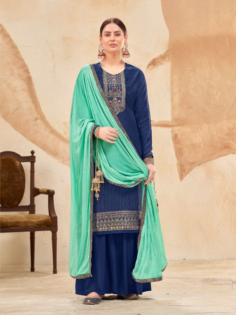 Vardan Ethnic Heer Pure Dola Jacquard Wholesale Designer Salwar Suit Catalog — Wholesale Salwar Suits, MPA wholesale from Surat - Gallery Image 6