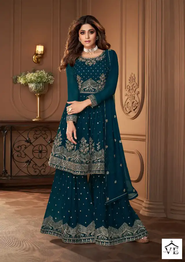 Aashirwad Heroine Gold Real Georgette Wholesale Designer Readymade Suits Catalog — Wholesale Salwar Suits, Aashirwad Creation wholesale from Surat - Gallery Image 2