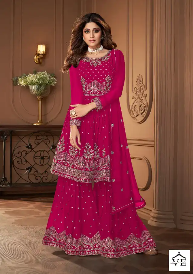 Aashirwad Heroine Gold Real Georgette Wholesale Designer Readymade Suits Catalog — Wholesale Salwar Suits, Aashirwad Creation wholesale from Surat - Gallery Image 3