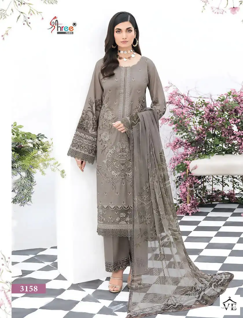 Shree Fabs Chevron Luxury Lawn Collection Vol 16 Pure Lawn Wholesale Pakistani Suits Catalog — Wholesale Salwar Suits, MPA wholesale from Surat — view 4
