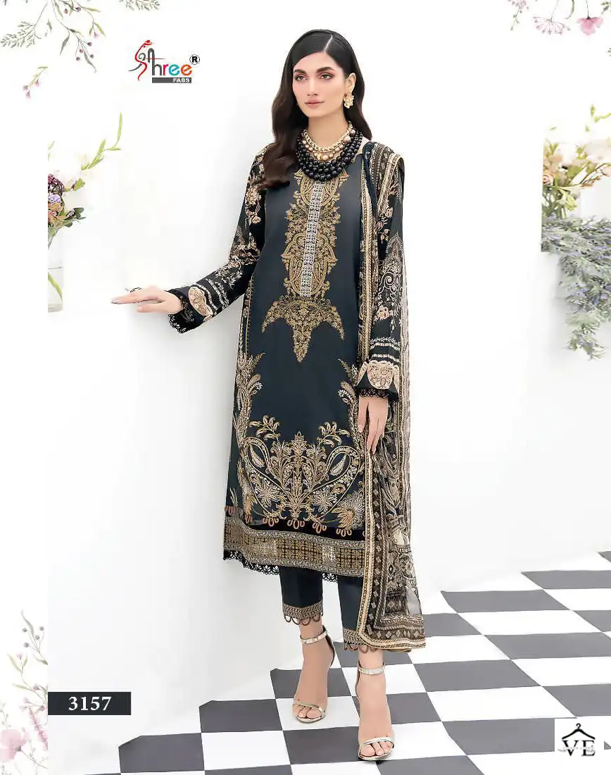 Shree Fabs Chevron Luxury Lawn Collection Vol 16 Pure Lawn Wholesale Pakistani Suits Catalog — Wholesale Salwar Suits, MPA wholesale from Surat — view 5