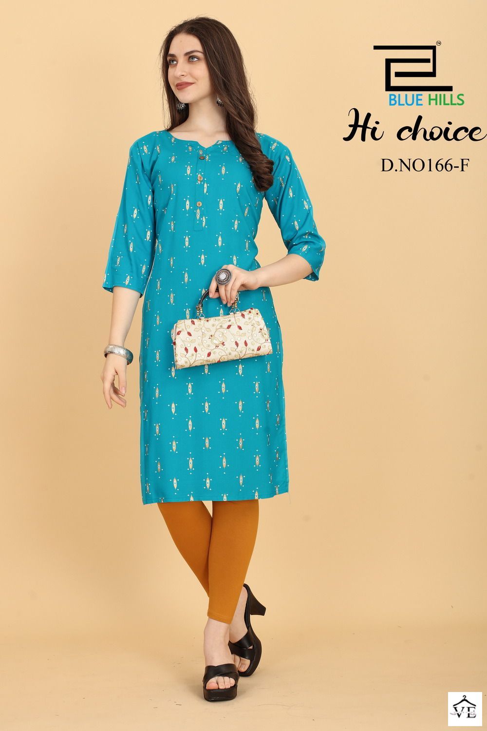 Blue Hills Hichoice Rayon 14 Kg Wholesale Straight Kurti Catalog — Wholesale Kurtis, MPA wholesale from Surat - Gallery Image 6