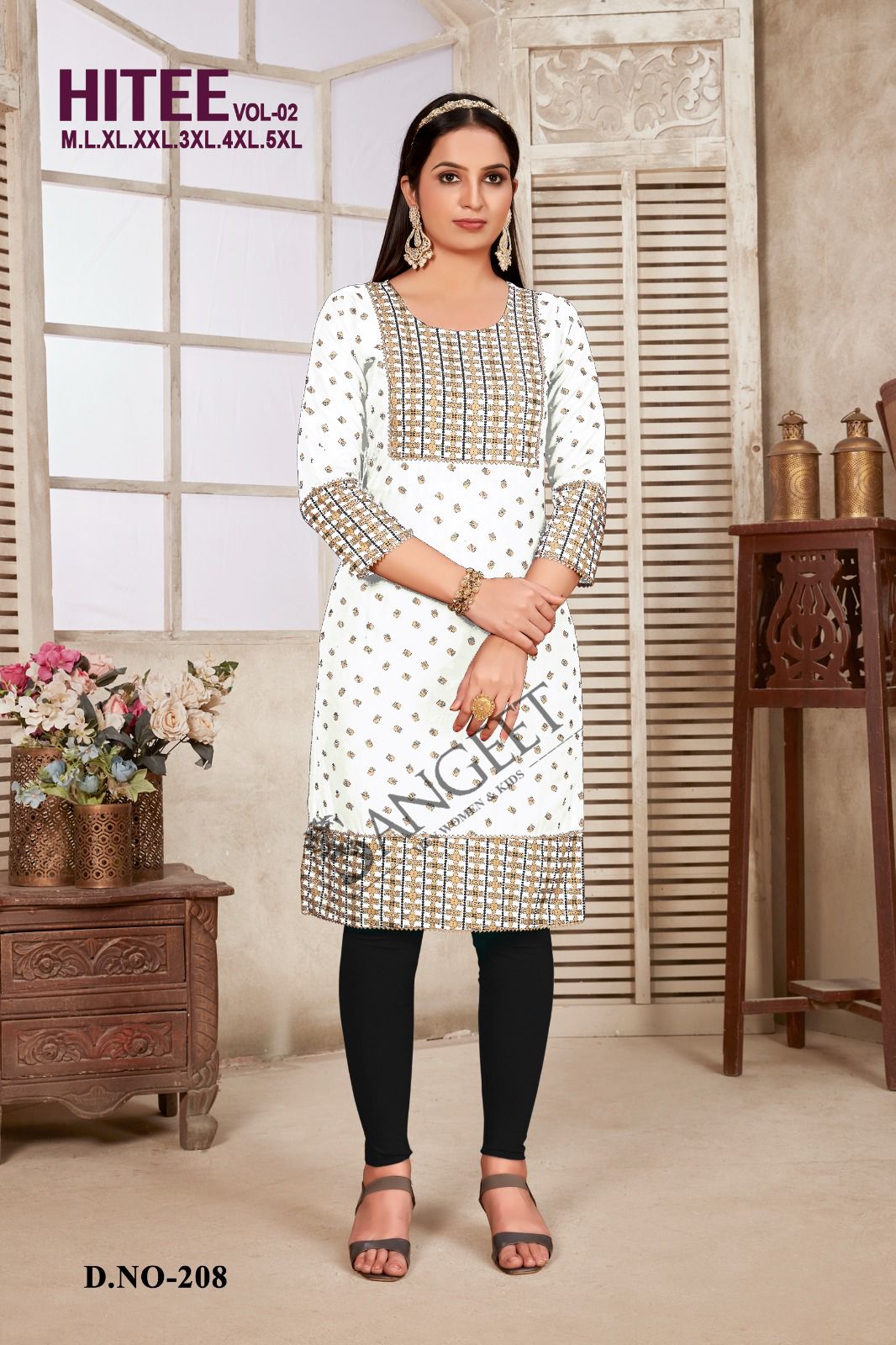 Vardan Ethnic Hitee Vol 2 Rayon Gold Print Wholesale Kurtis Catalog — Wholesale Kurtis, MPA wholesale from Surat - Gallery Image 8