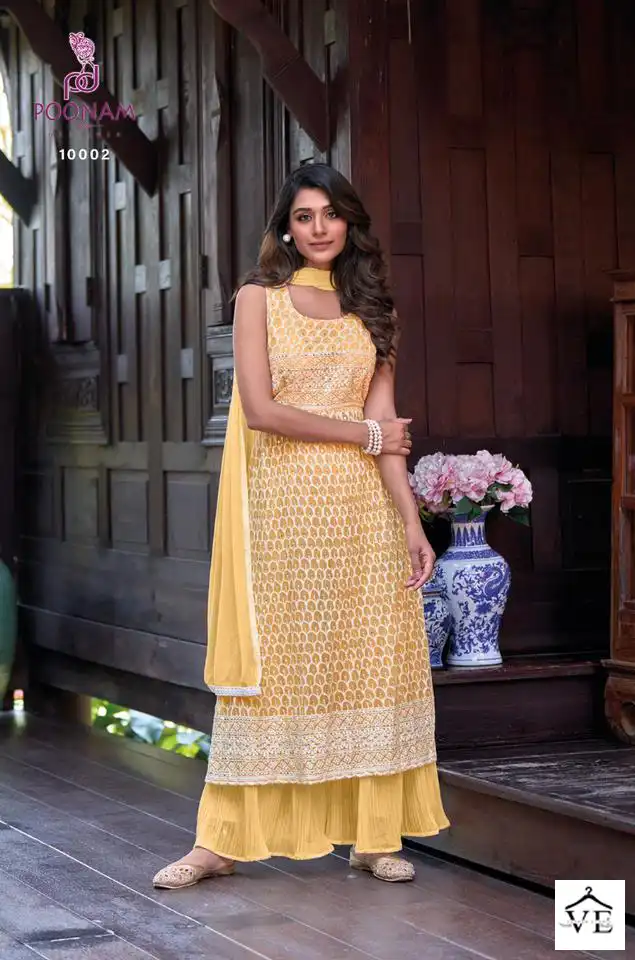 Poonam Designer Hurab Pure Georgette Wholesale Readymade Suits Catalog — Wholesale Salwar Suits, MPA wholesale from Surat - Gallery Image 4