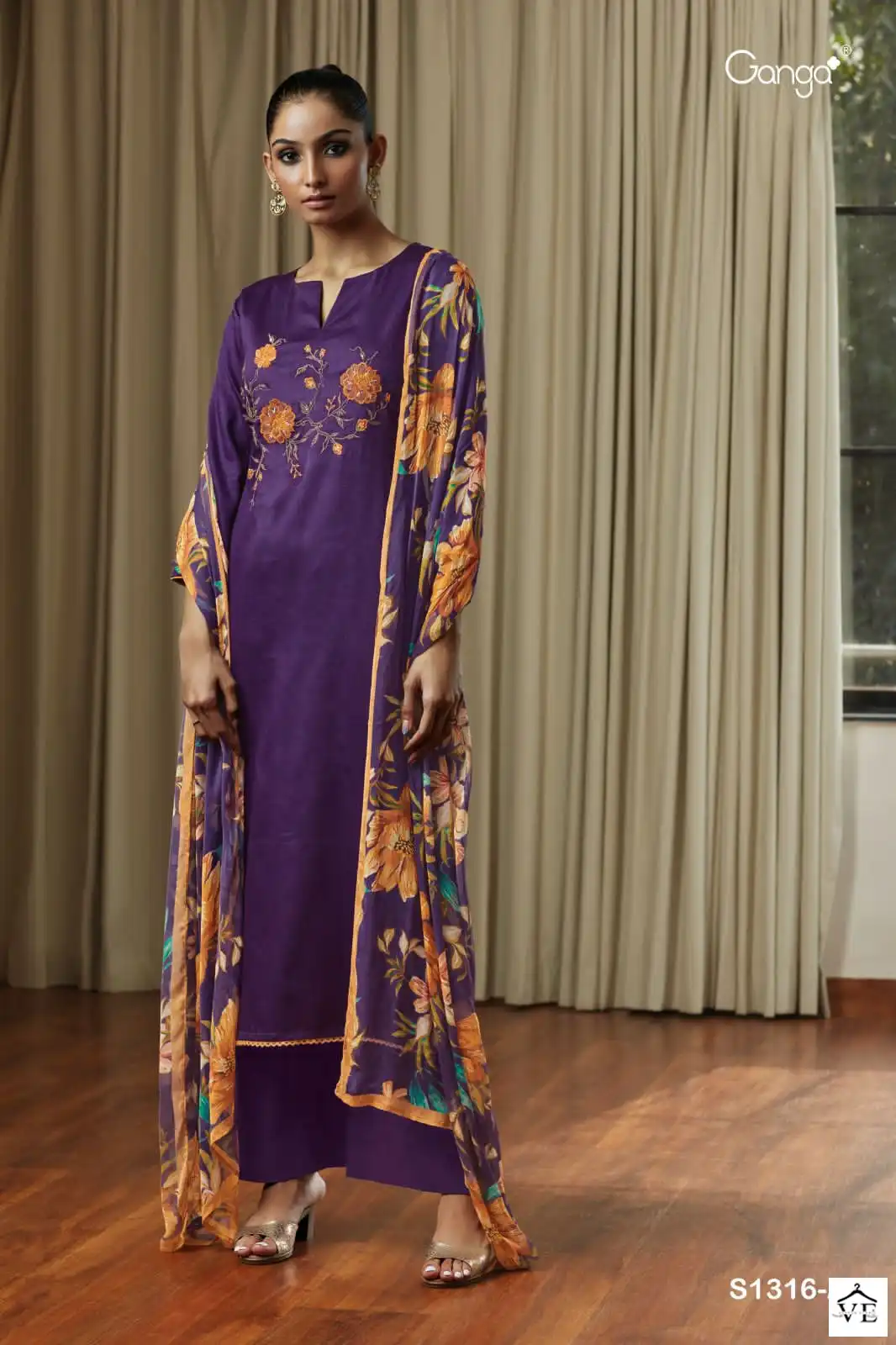 Ganga Inna 1316 Premium Cotton Satin Wholesale Designer Salwar Suit Catalog — Wholesale Salwar Suits, Ganga wholesale from Surat - Gallery Image 2