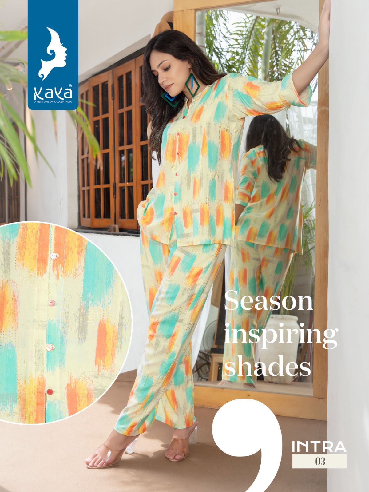 Kaya Intra Rayon Prints Wholesale Kurti With Pant Catalog — Wholesale Kurtis, MPA wholesale from Surat - Gallery Image 4