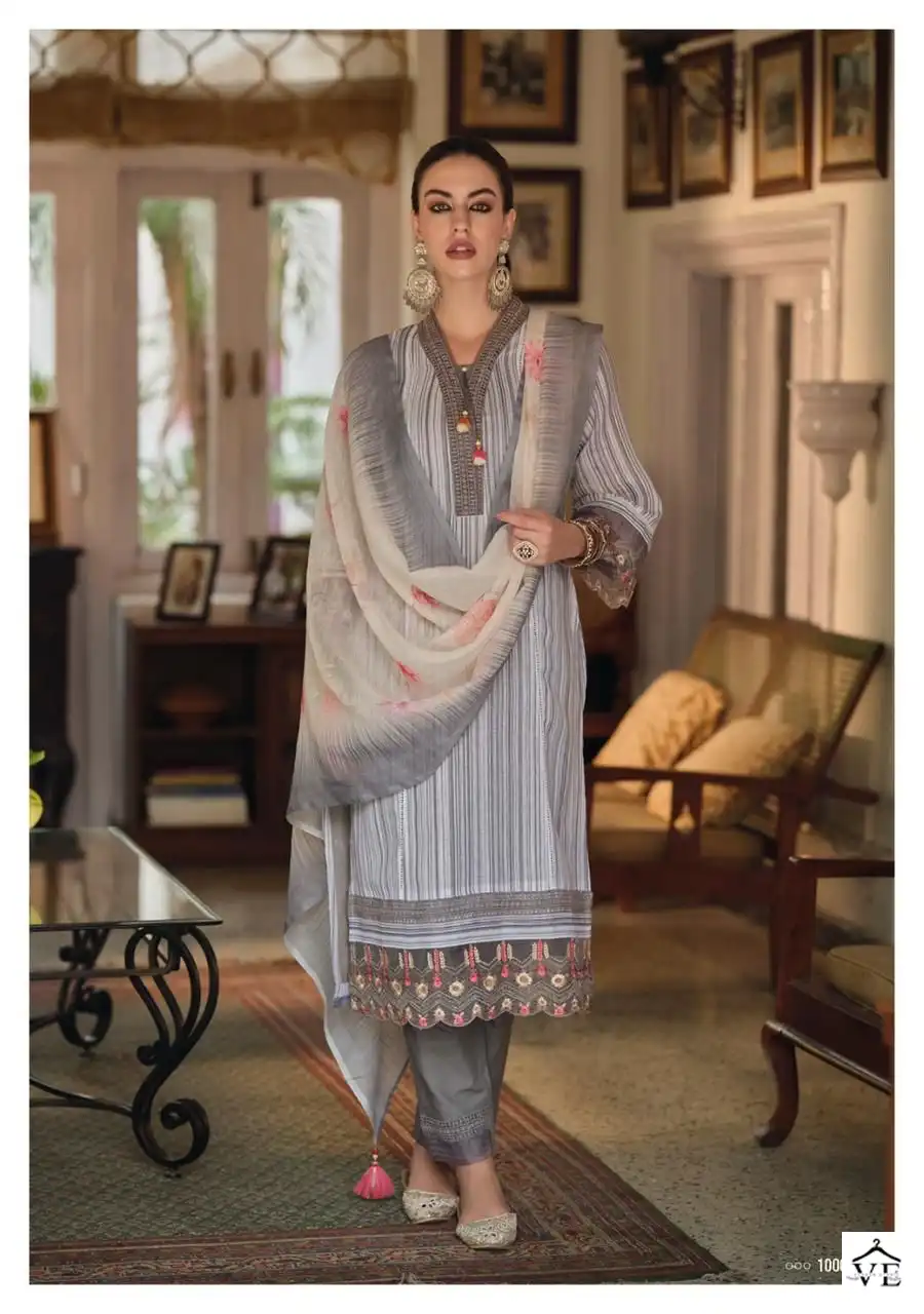Kailee Fashion Izhaar Pure Linen Wholesale Readymade Suits Catalog — Wholesale Salwar Suits, MPA wholesale from Surat - Gallery Image 5