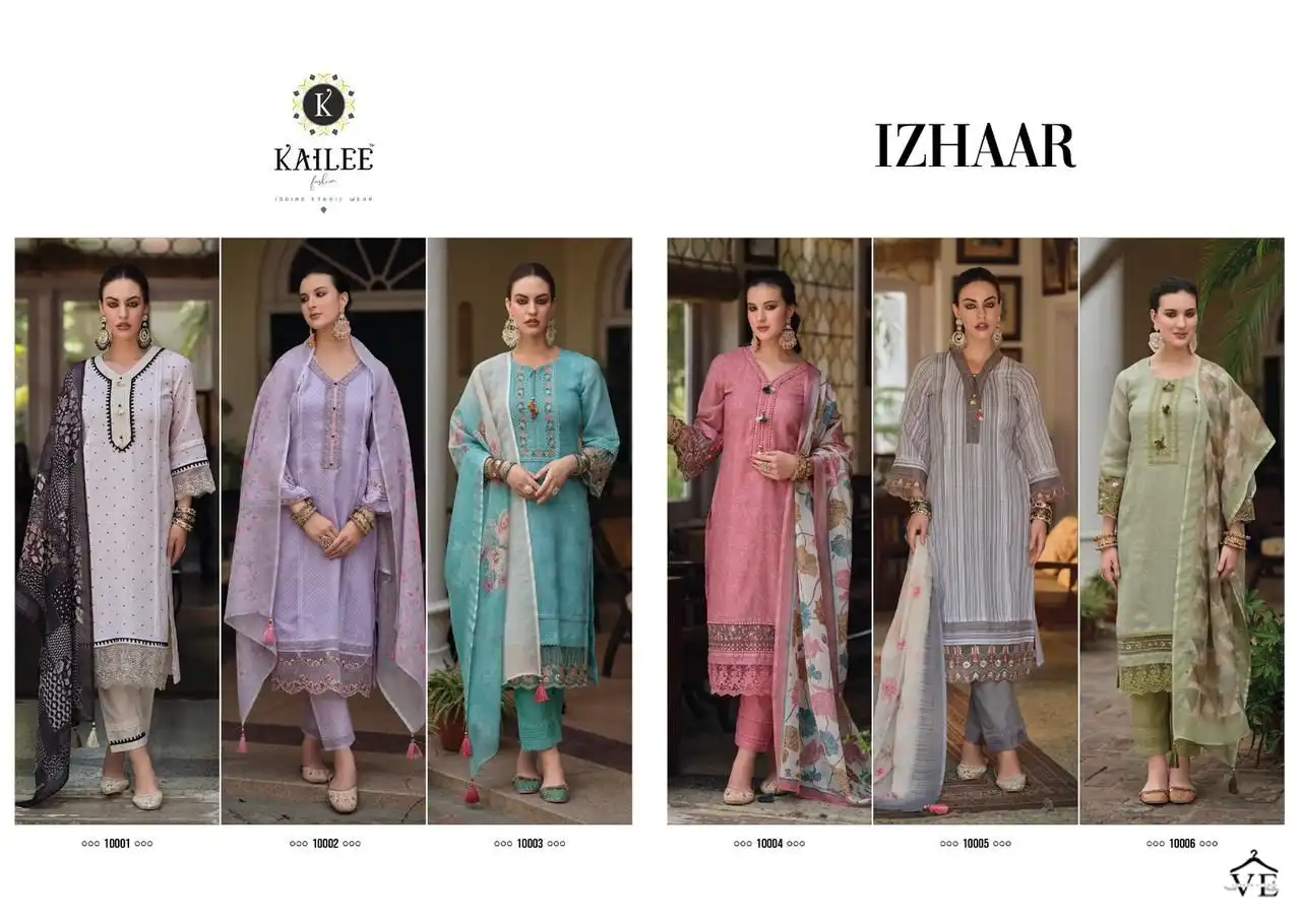 Kailee Fashion Izhaar Pure Linen Wholesale Readymade Suits Catalog — Wholesale Salwar Suits, MPA wholesale from Surat — view 8