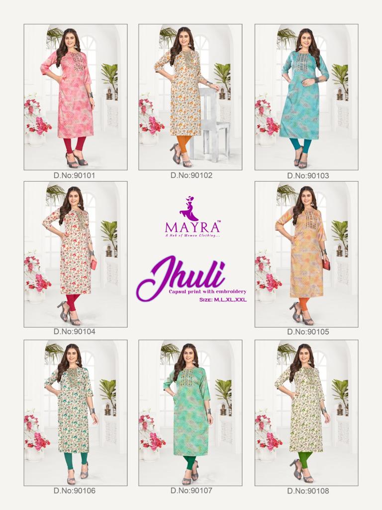 Mayra Jhuli Rayon Wholesale Kurtis Catalog — Wholesale Kurtis, MPA wholesale from Surat — view 9
