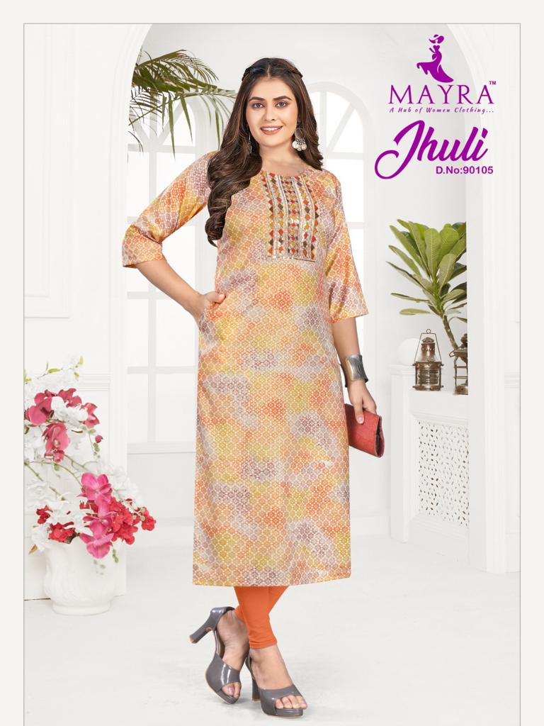 Mayra Jhuli Rayon Wholesale Kurtis Catalog — Wholesale Kurtis, MPA wholesale from Surat — view 3