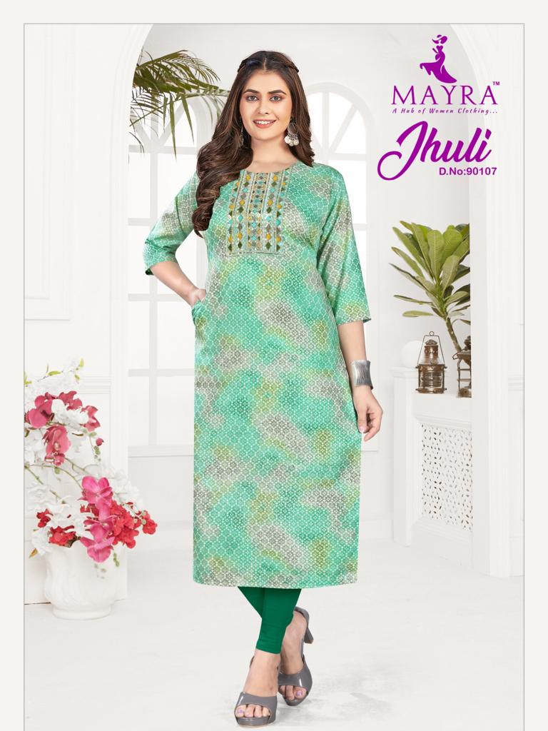 Mayra Jhuli Rayon Wholesale Kurtis Catalog — Wholesale Kurtis, MPA wholesale from Surat — view 4