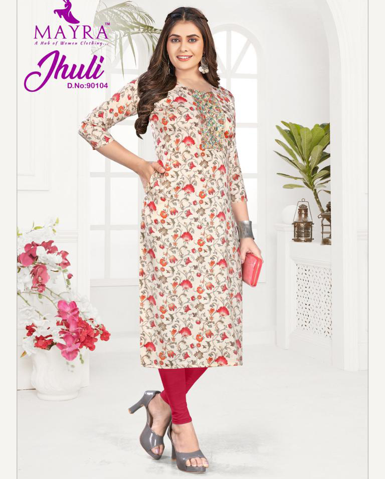 Mayra Jhuli Rayon Wholesale Kurtis Catalog — Wholesale Kurtis, MPA wholesale from Surat — view 1