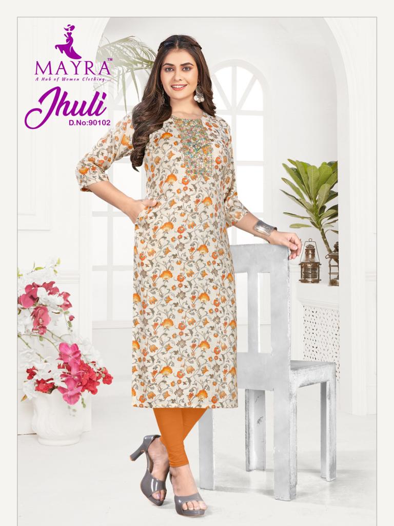Mayra Jhuli Rayon Wholesale Kurtis Catalog — Wholesale Kurtis, MPA wholesale from Surat — view 6