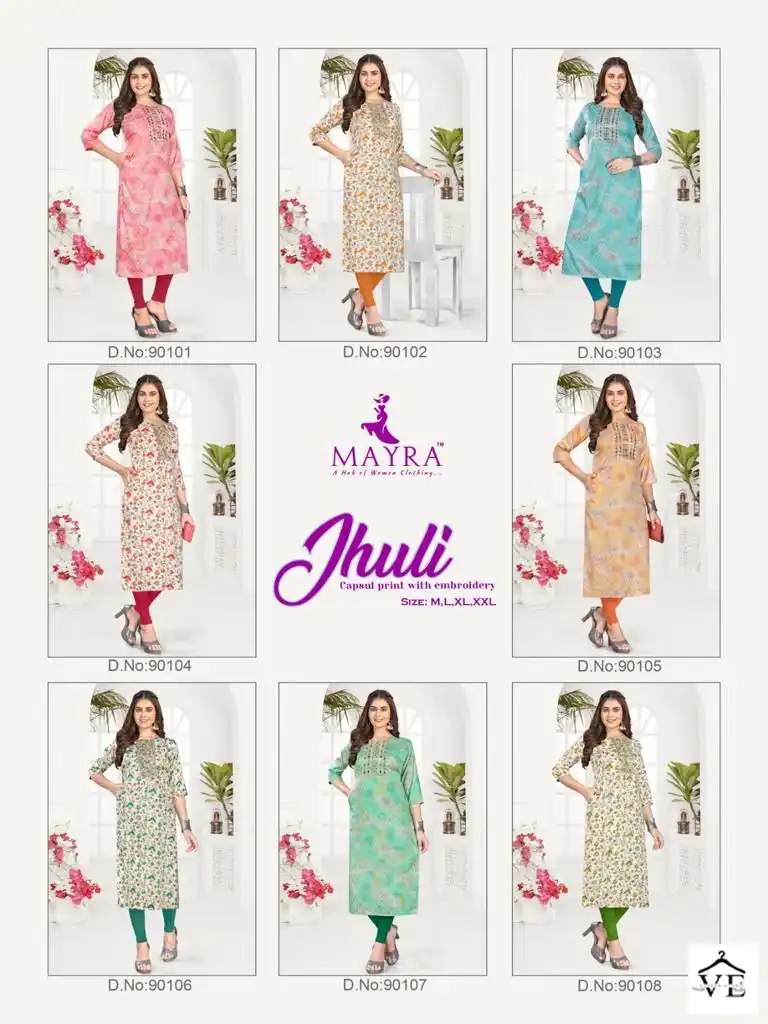 Mayra Jhuli Vol 2 Capsul Print Wholesale Kurtis Catalog — Wholesale Kurtis, MPA wholesale from Surat — view 9