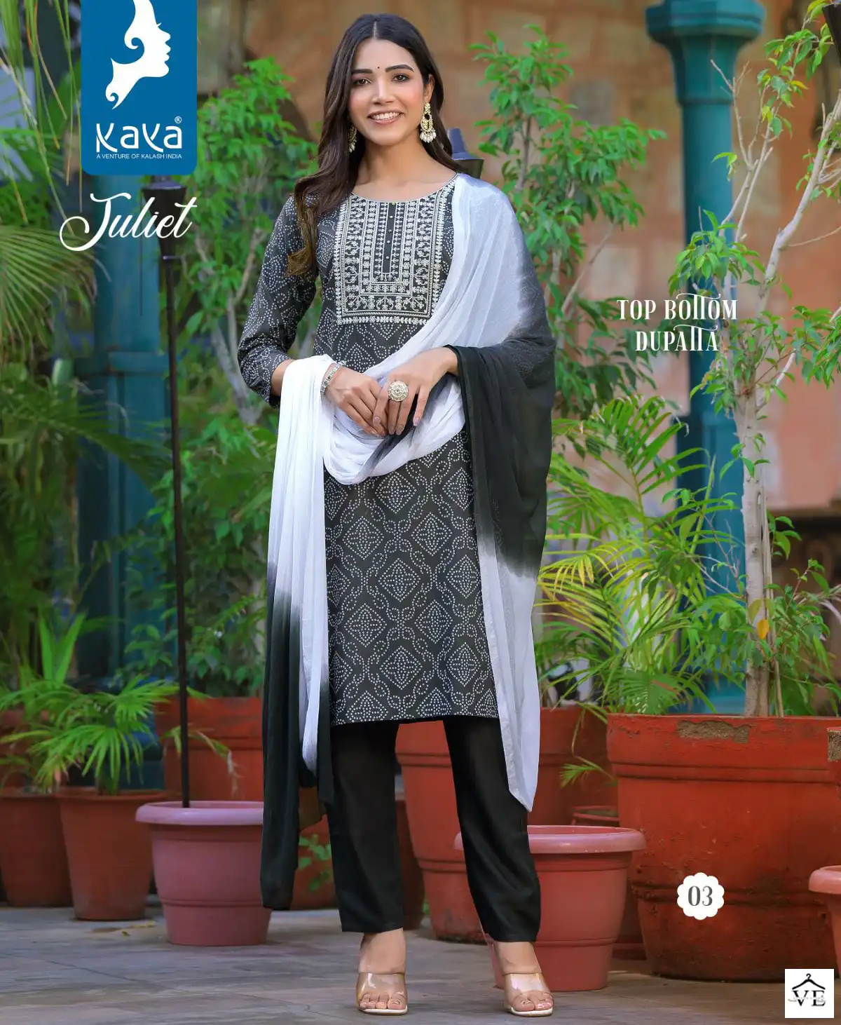 Kaya Juliet Rayon Print Wholesale Readymade Salwar Suit Catalog — Wholesale Salwar Suits, MPA wholesale from Surat — view 1