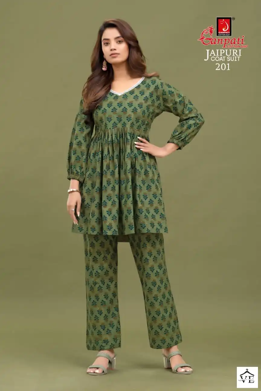 Ganpati Jaipuri Vol 2 Jaipuri Cotton Wholesale Co-Ord Set Catalog — Wholesale Kurtis, Ganpati wholesale from Surat — view 4
