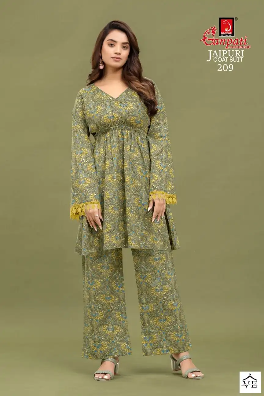 Ganpati Jaipuri Vol 2 Jaipuri Cotton Wholesale Co-Ord Set Catalog — Wholesale Kurtis, Ganpati wholesale from Surat — view 6