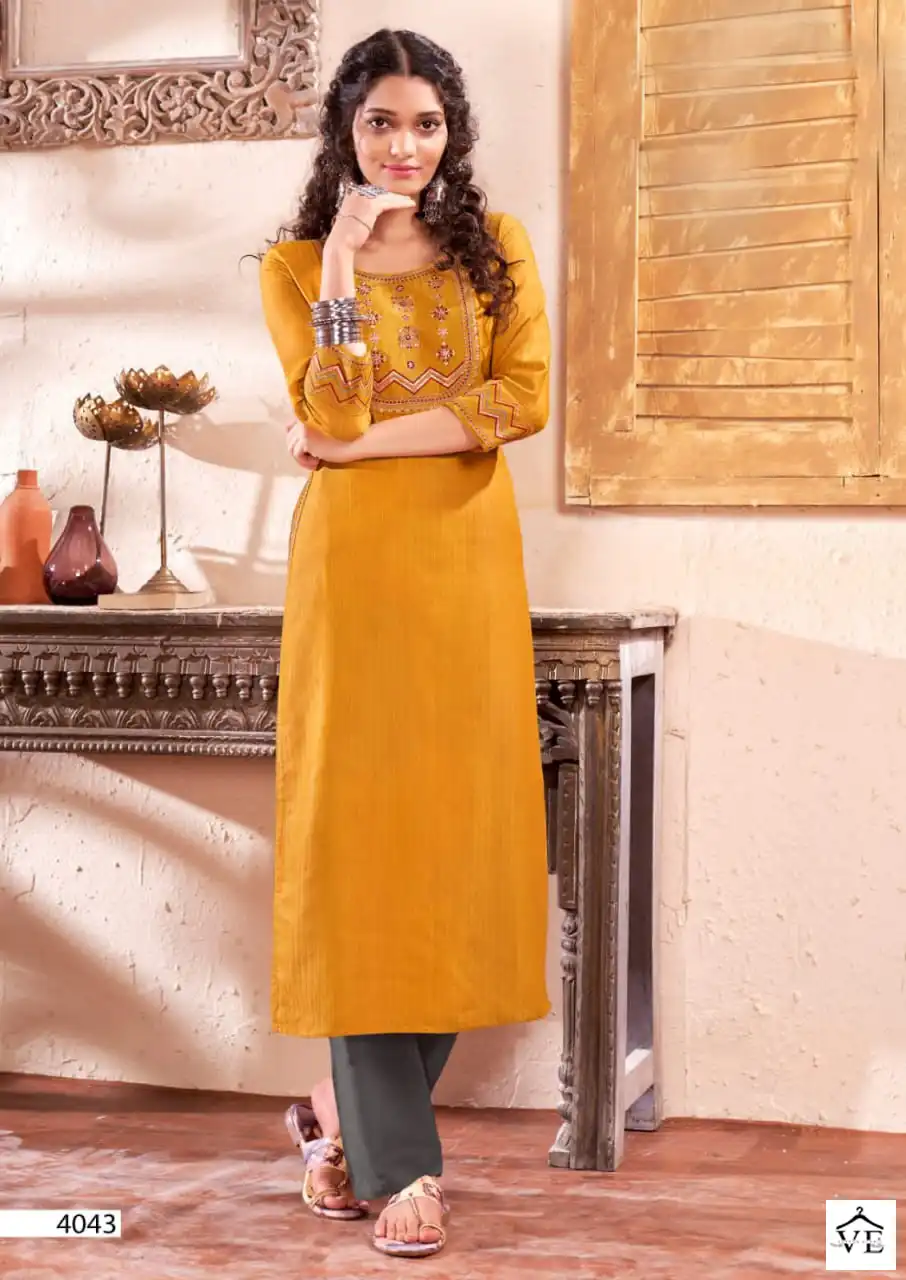 Vardan Ethnic Jashn Cotton Lining Wholesale Long Kurtis Catalog — Wholesale Kurtis, MPA wholesale from Surat - Gallery Image 3