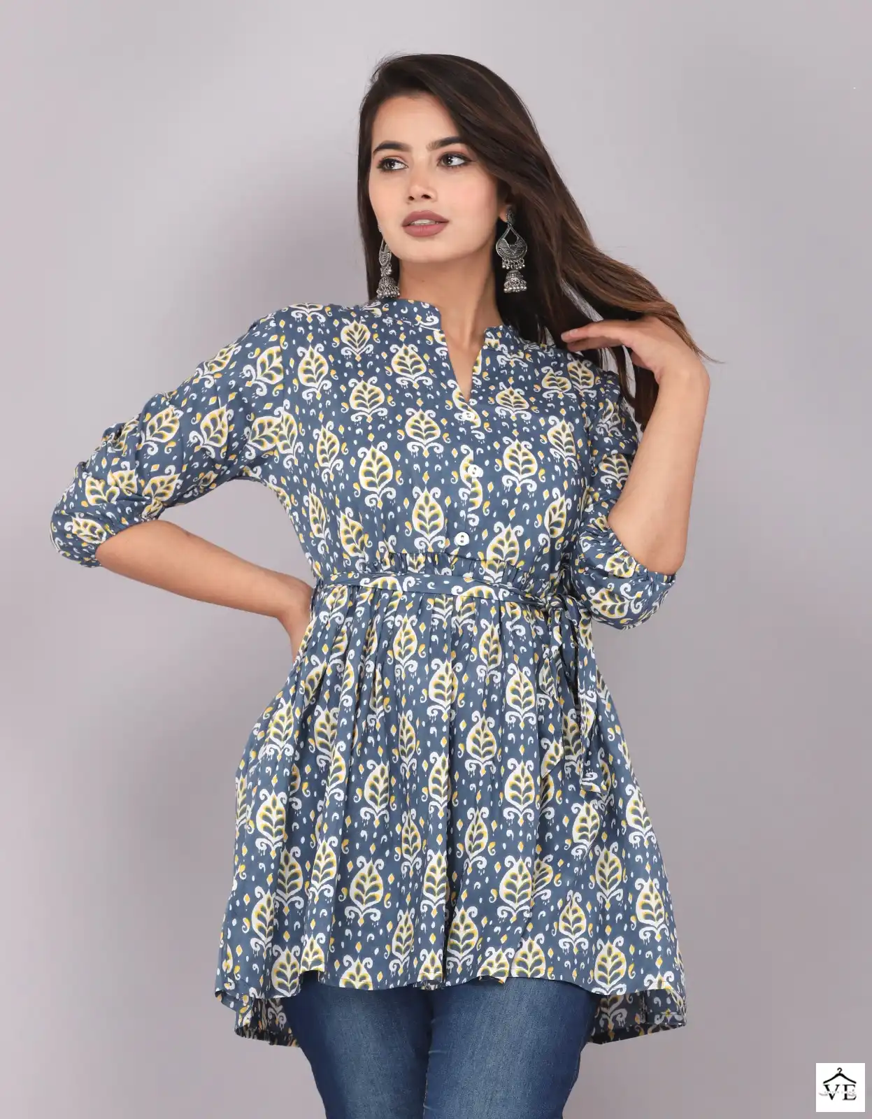 VE John 5006 Cotton Wholesale Tunic Top Catalog — Wholesale Kurtis, MPA wholesale from Surat — view 4