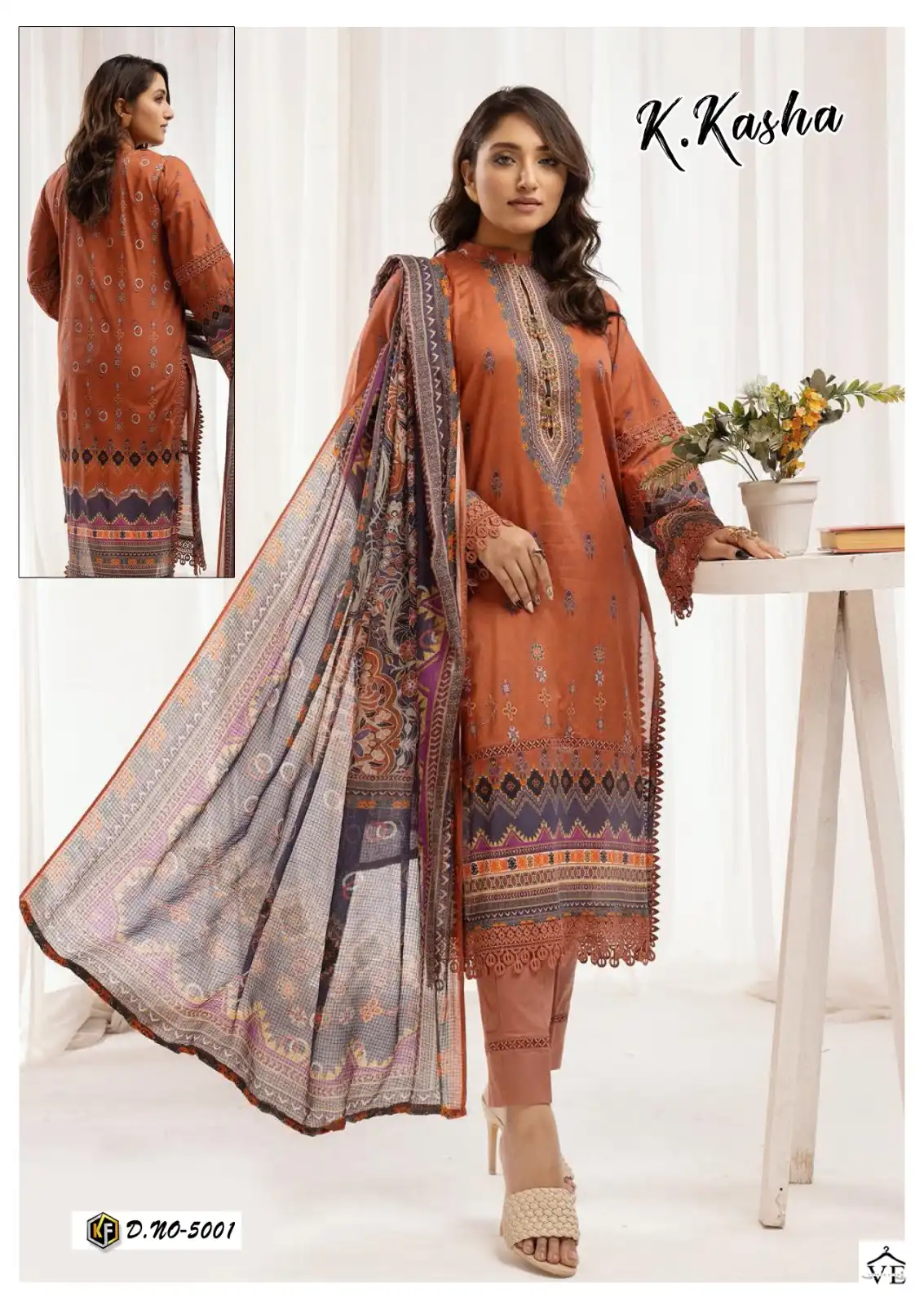 Keval Fab K Kasha Vol 5 Heavy Cotton Wholesale Pakistani Suit Catalog — Wholesale Salwar Suits, Keval Fab wholesale from Surat - Gallery Image 5