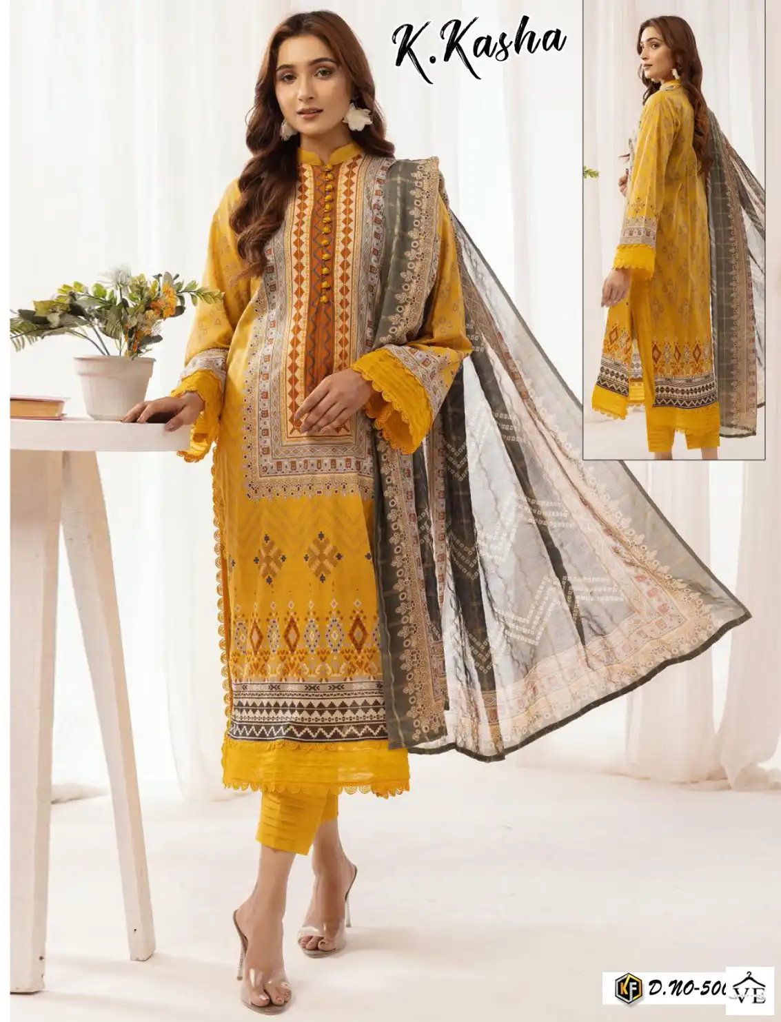 Keval Fab K Kasha Vol 5 Heavy Cotton Wholesale Pakistani Suit Catalog — Wholesale Salwar Suits, Keval Fab wholesale from Surat — view 1