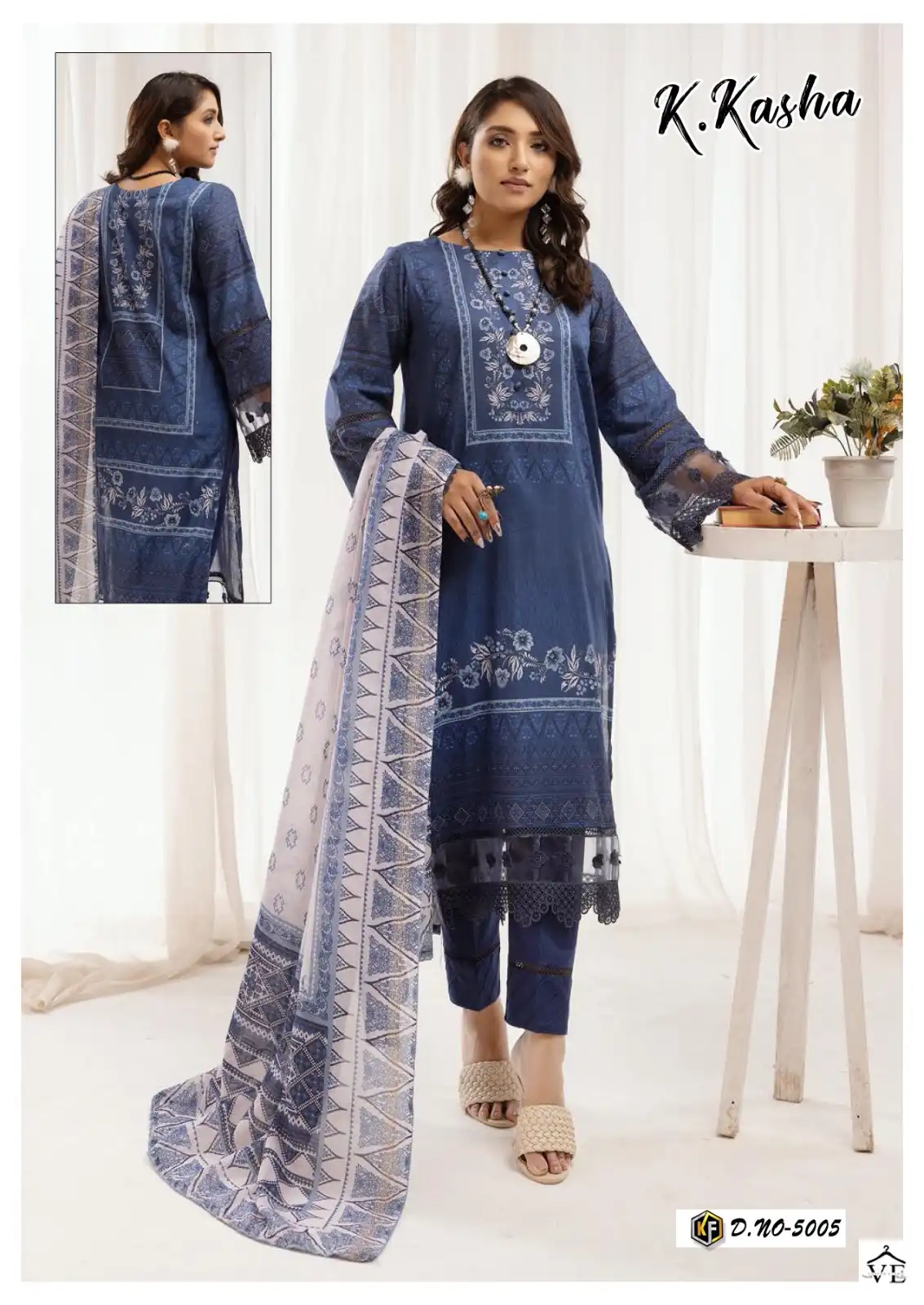 Keval Fab K Kasha Vol 5 Heavy Cotton Wholesale Pakistani Suit Catalog — Wholesale Salwar Suits, Keval Fab wholesale from Surat - Gallery Image 4