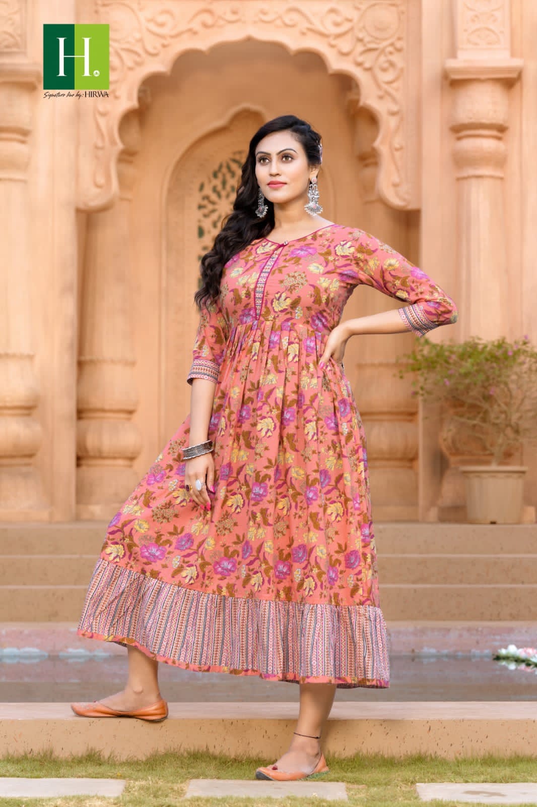 Hirwa Kalki Cotton Wholesale Long Kurtis Catalog — Wholesale Kurtis, MPA wholesale from Surat — view 8