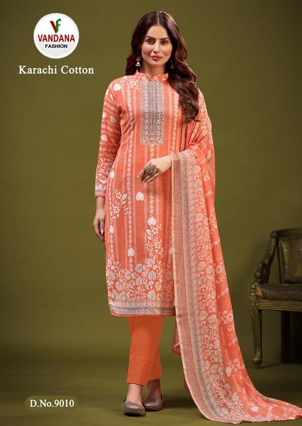 Vandana Karachi Cotton Vol 9 Cotton Wholesale Fancy Swarovski Work Salwar Suit Catalog — Wholesale Salwar Suits, MPA wholesale from Surat - Gallery Image 10