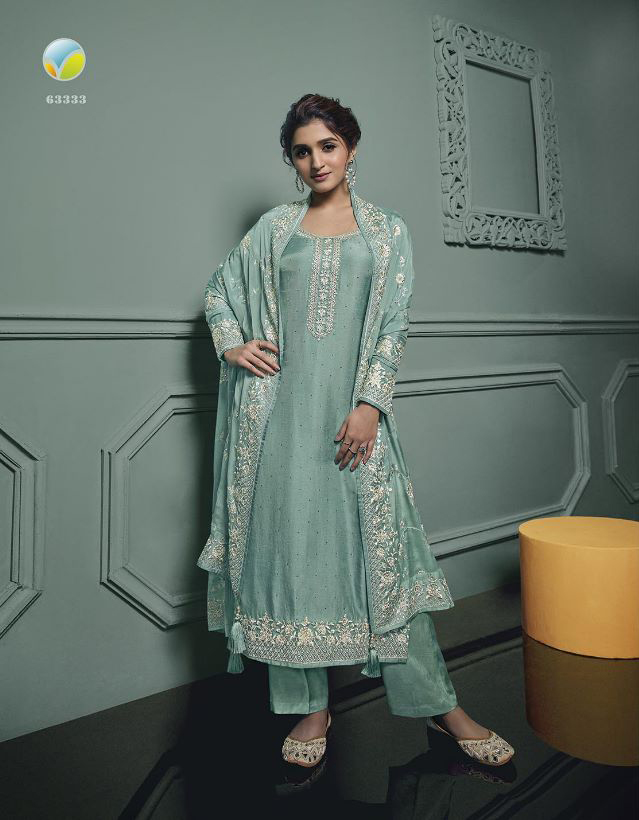 Vinay Fashion Saanvi Hitlist Thread Embroidered Dola Wholesale Designer Salwar Suit Catalog — Wholesale Salwar Suits, MPA wholesale from Surat - Gallery Image 2