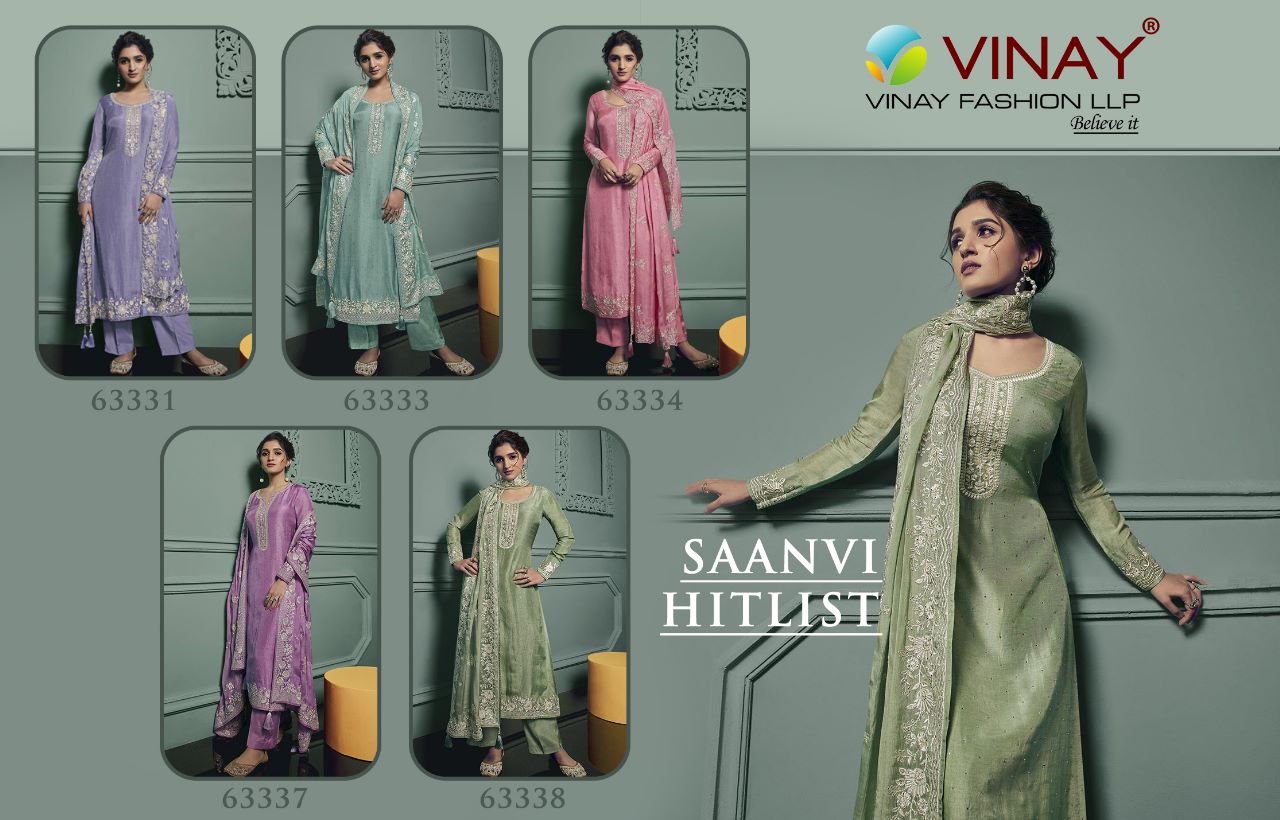 Vinay Fashion Saanvi Hitlist Thread Embroidered Dola Wholesale Designer Salwar Suit Catalog — Wholesale Salwar Suits, MPA wholesale from Surat — view 6