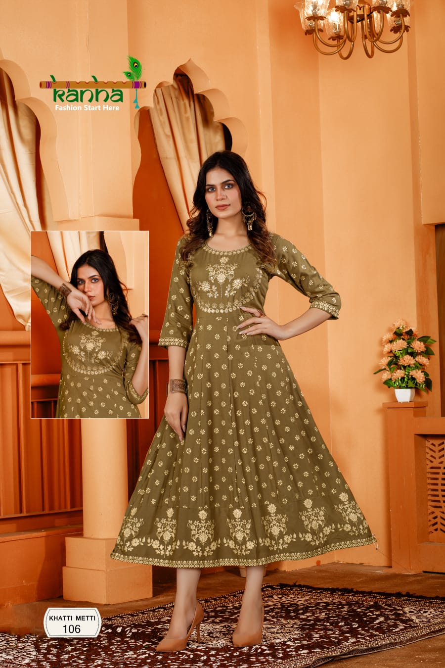 Vardan Ethnic Khetti Metti Heavy Rayon Wholesale Long Gown Catalog — Wholesale Kurtis, MPA wholesale from Surat - Gallery Image 2