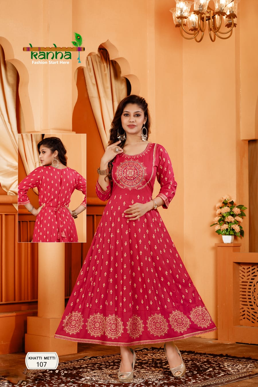 Vardan Ethnic Khetti Metti Heavy Rayon Wholesale Long Gown Catalog — Wholesale Kurtis, MPA wholesale from Surat - Gallery Image 3