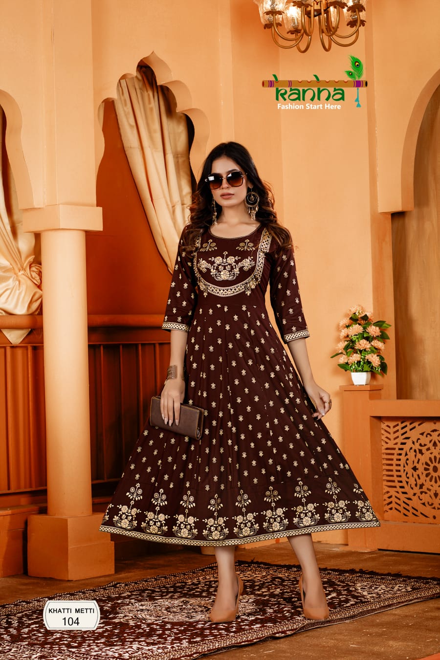 Vardan Ethnic Khetti Metti Heavy Rayon Wholesale Long Gown Catalog — Wholesale Kurtis, MPA wholesale from Surat - Gallery Image 5