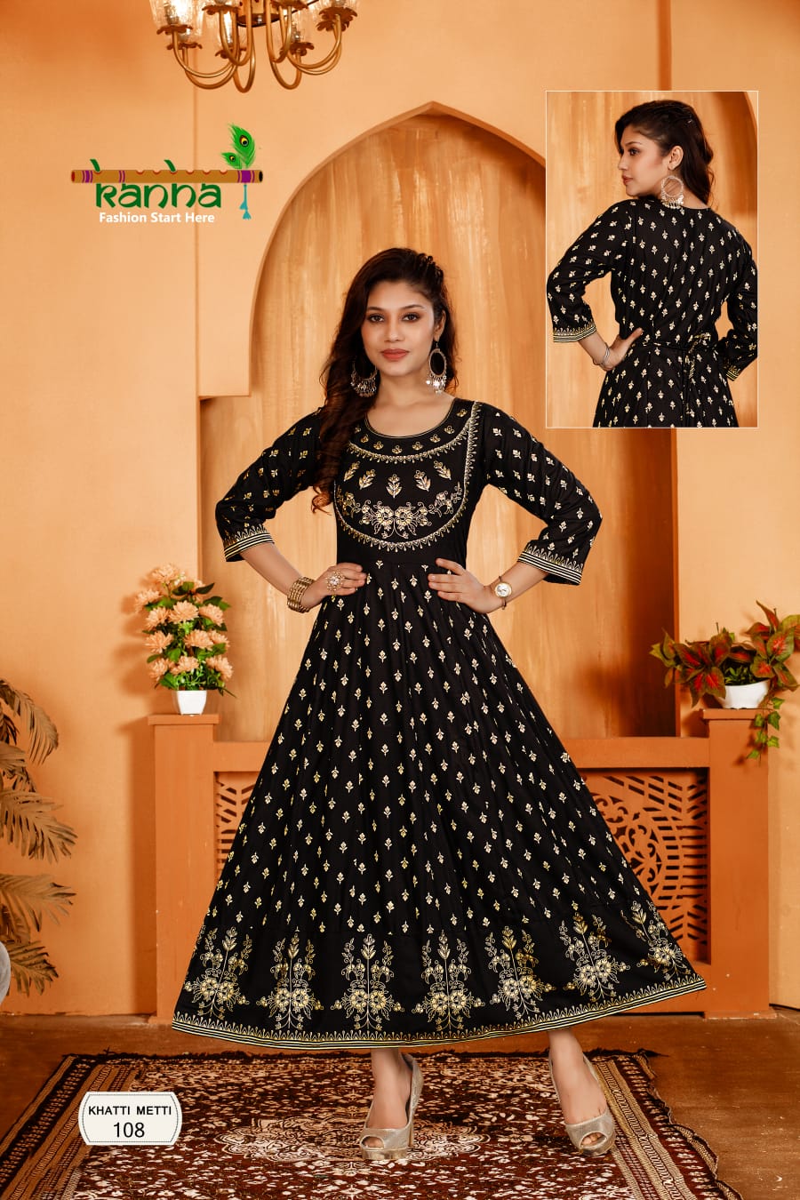 Vardan Ethnic Khetti Metti Heavy Rayon Wholesale Long Gown Catalog — Wholesale Kurtis, MPA wholesale from Surat - Gallery Image 8