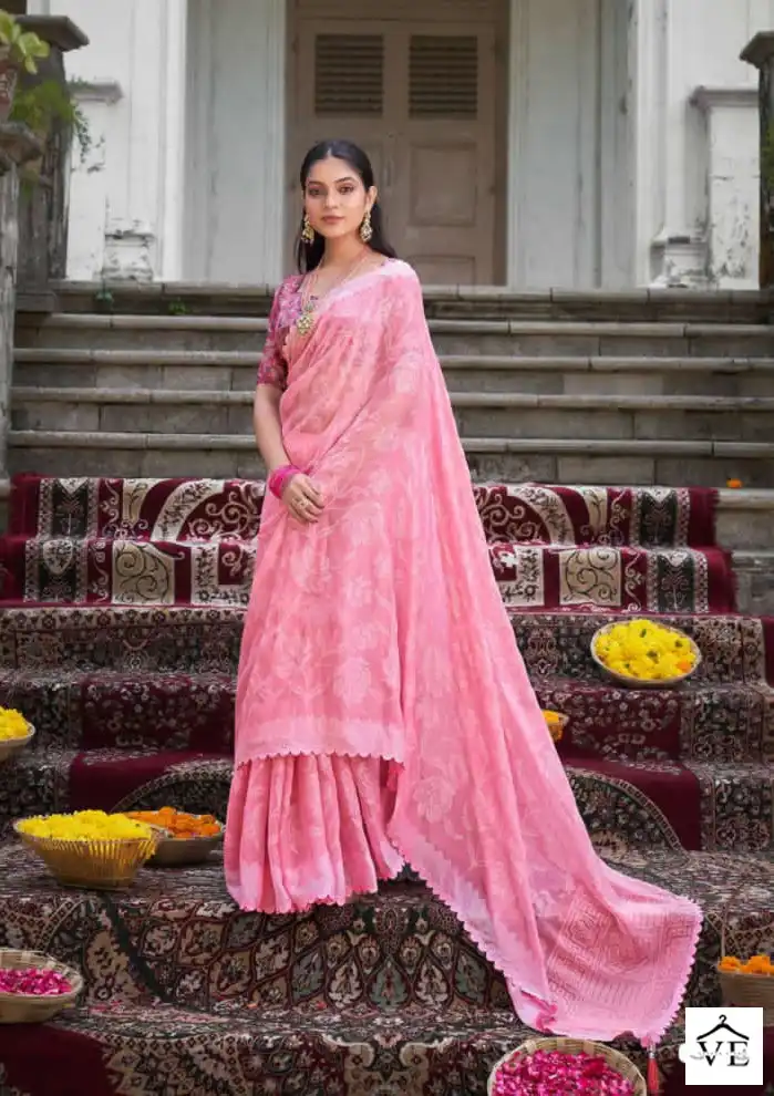 5D Designer Kinjal Brasso 2 Chiffon Brasso Wholesale Sarees Catalog — Wholesale Sarees, MPA wholesale from Surat - Gallery Image 7