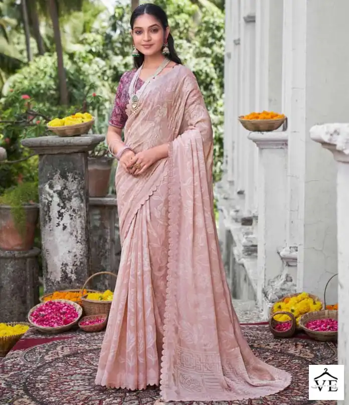 5D Designer Kinjal Brasso 2 Chiffon Brasso Wholesale Sarees Catalog — Wholesale Sarees, MPA wholesale from Surat — view 1