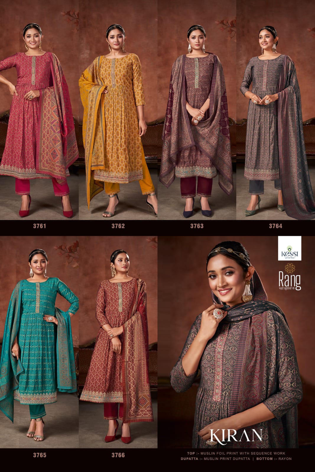 Rang Kiran Muslin Wholesale Designer Salwar Suit Catalog — Wholesale Salwar Suits, MPA wholesale from Surat — view 7