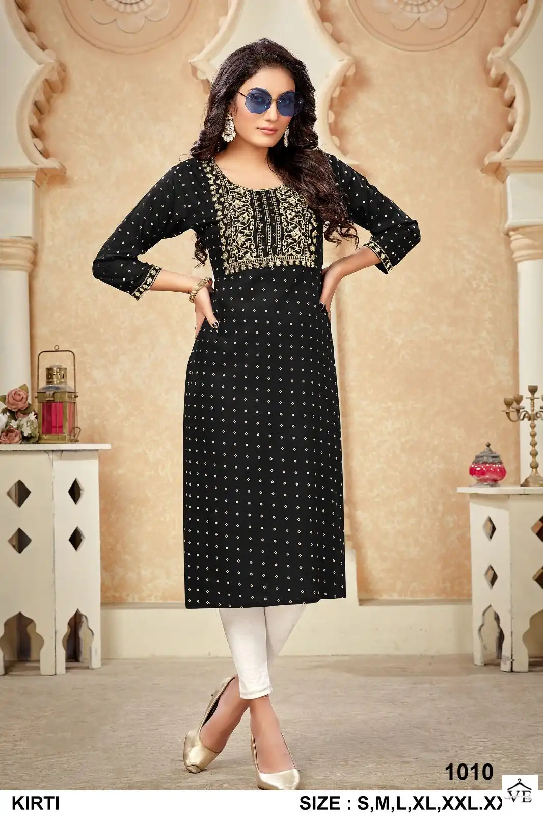 Vardan Ethnic Kirti Rayon Gold Print Wholesale Kurtis Catalog — Wholesale Kurtis, MPA wholesale from Surat - Gallery Image 10