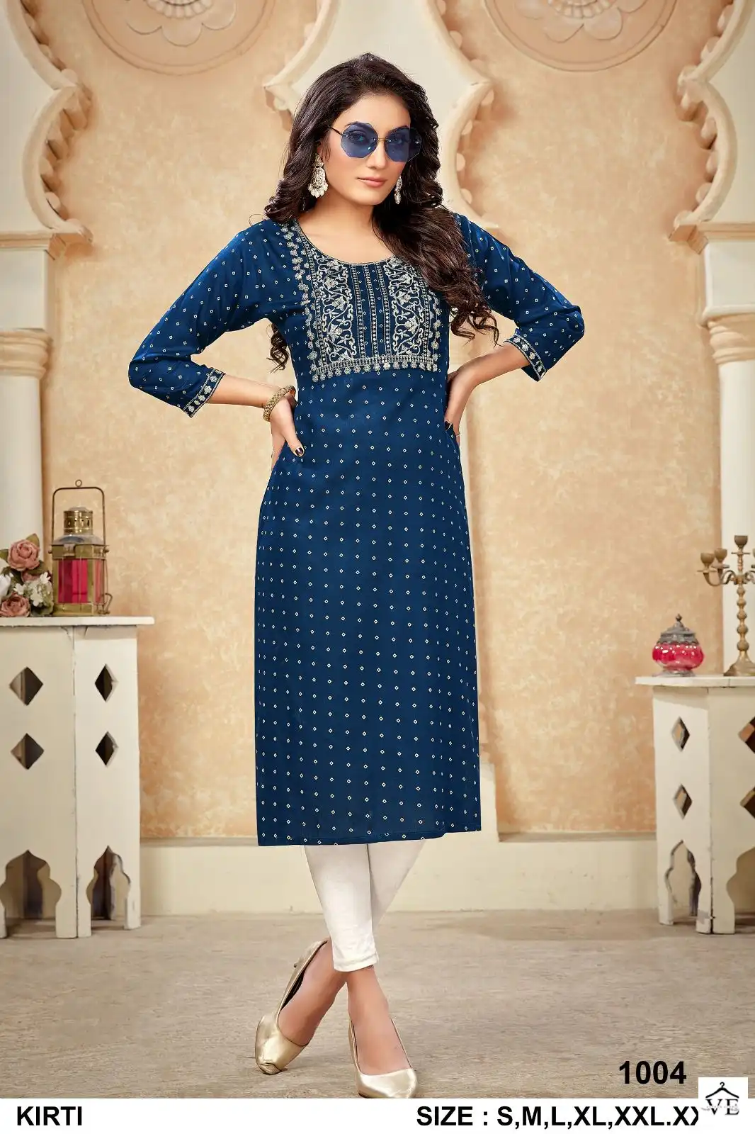 Vardan Ethnic Kirti Rayon Gold Print Wholesale Kurtis Catalog — Wholesale Kurtis, MPA wholesale from Surat - Gallery Image 5