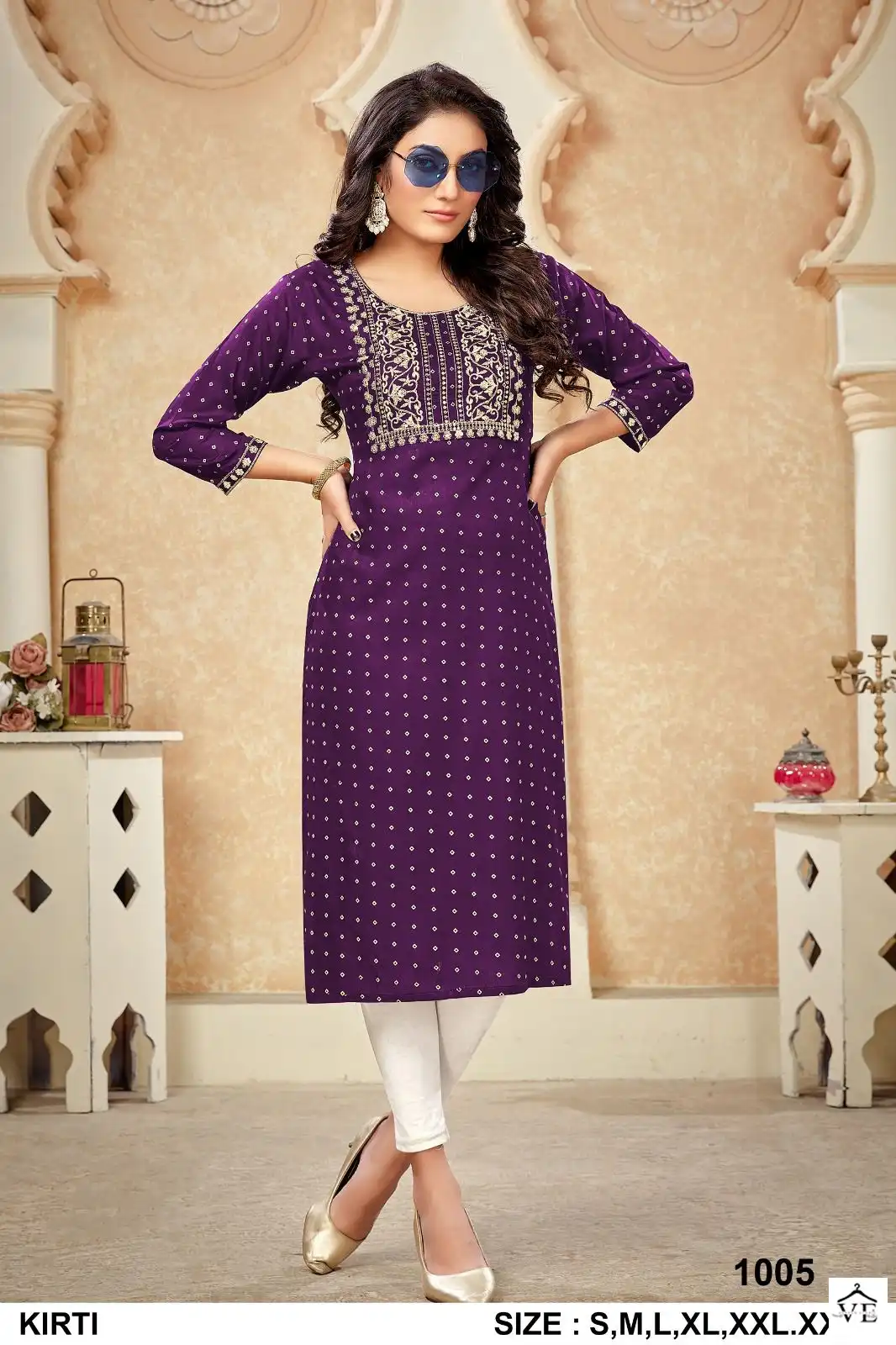 Vardan Ethnic Kirti Rayon Gold Print Wholesale Kurtis Catalog — Wholesale Kurtis, MPA wholesale from Surat - Gallery Image 6