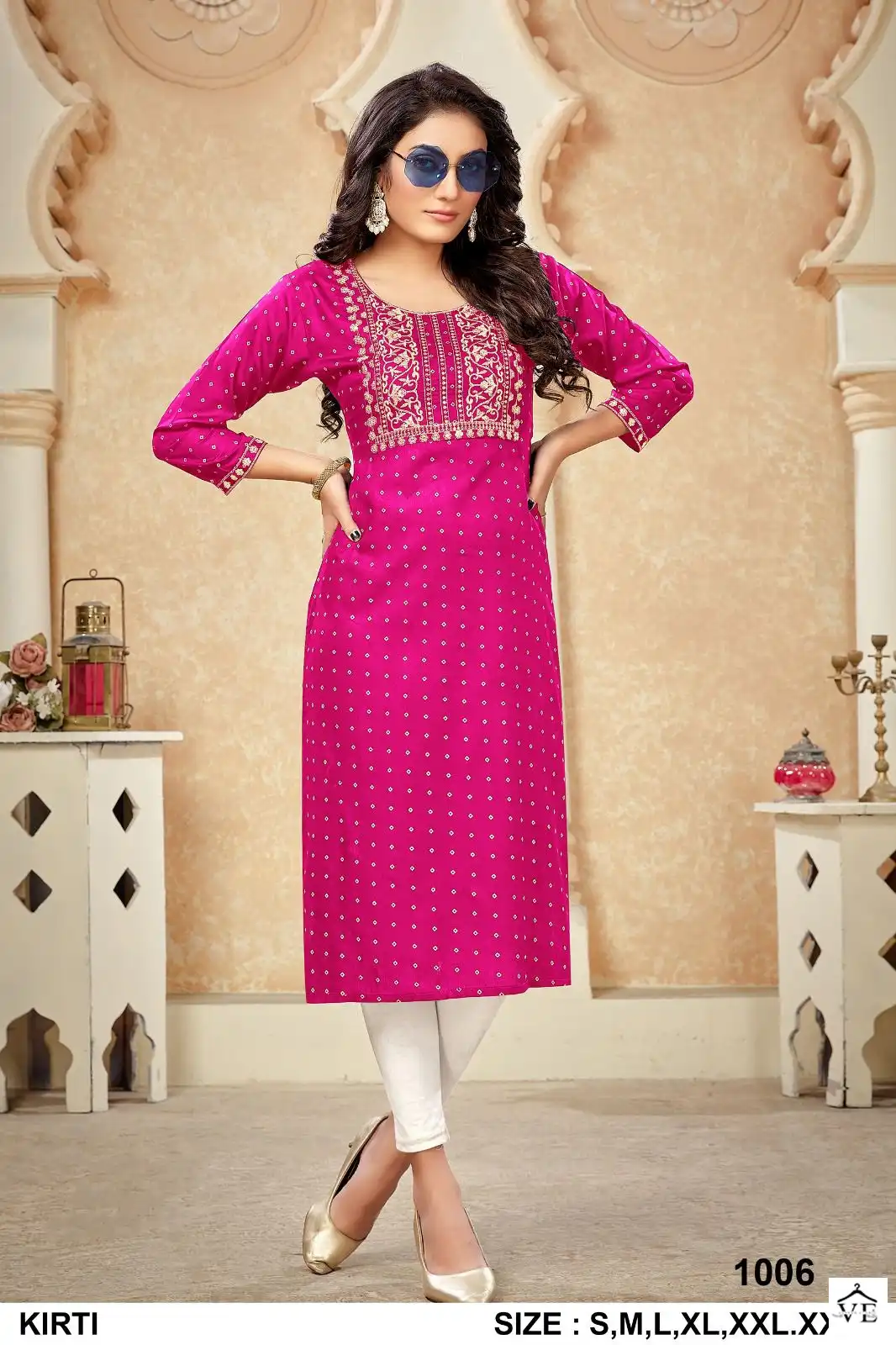 Vardan Ethnic Kirti Rayon Gold Print Wholesale Kurtis Catalog — Wholesale Kurtis, MPA wholesale from Surat - Gallery Image 8
